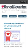 How ilovelibraries.org looks like on a mobile device such as an iPhone.