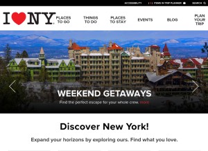 How iloveny.com looks like on a tablet such as an iPad.