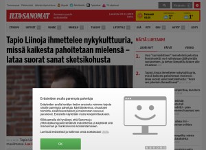 How iltasanomat.fi looks like on a tablet such as an iPad.