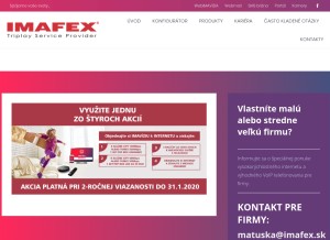 How imafex.sk looks like on a tablet such as an iPad.