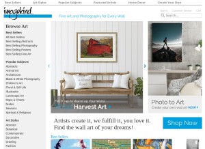 How imagekind.com looks like on a tablet such as an iPad.