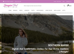 How imaginethatboutique.com looks like on a tablet such as an iPad.