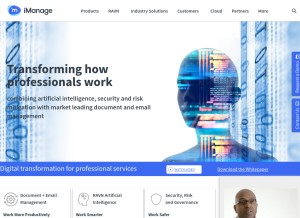 How imanage.com looks like on a tablet such as an iPad.