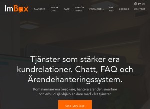 How imbox.se looks like on a tablet such as an iPad.