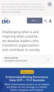 How imd.org looks like on a mobile device such as an iPhone.