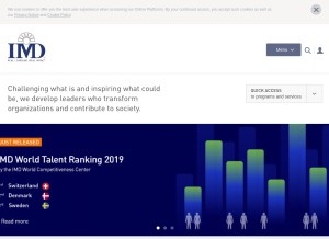 How imd.org looks like on a tablet such as an iPad.