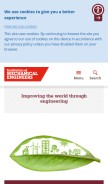 How imeche.org looks like on a mobile device such as an iPhone.