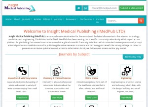 How imedpub.com looks like on a tablet such as an iPad.