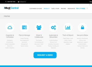 How imeetcentral.com looks like on a tablet such as an iPad.