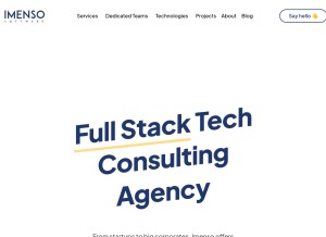 How imensosoftware.com looks like on a tablet such as an iPad.