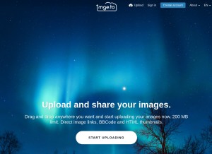 How imge.to looks like on a tablet such as an iPad.