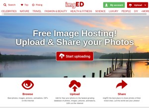 How imged.com looks like on a tablet such as an iPad.