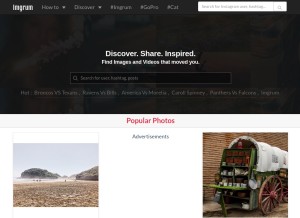 How imgrumweb.com looks like on a tablet such as an iPad.