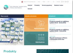 How imgw.pl looks like on a tablet such as an iPad.