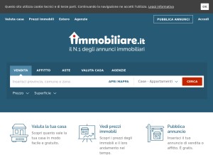 How immobiliare.it looks like on a tablet such as an iPad.