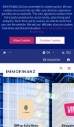 How immofinanz.com looks like on a mobile device such as an iPhone.