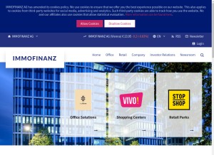 How immofinanz.com looks like on a tablet such as an iPad.