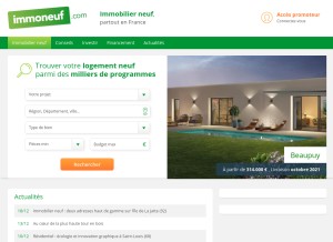 How immoneuf.com looks like on a tablet such as an iPad.