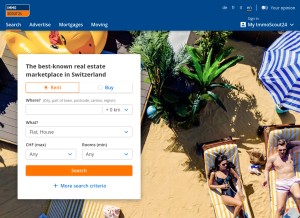 How immoscout24.ch looks like on a tablet such as an iPad.