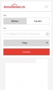 How immostreet.ch looks like on a mobile device such as an iPhone.