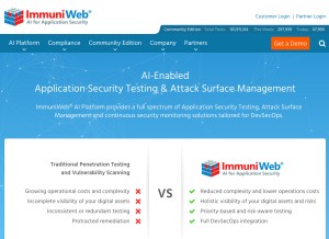 How immuniweb.com looks like on a tablet such as an iPad.