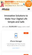 How imobie.com looks like on a mobile device such as an iPhone.