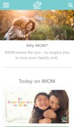 How imom.com looks like on a mobile device such as an iPhone.
