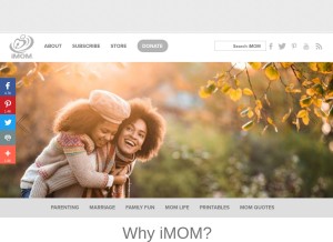 How imom.com looks like on a tablet such as an iPad.