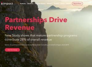 How impact.com looks like on a tablet such as an iPad.