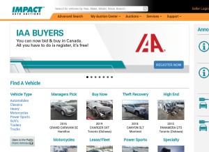 How impactauto.ca looks like on a tablet such as an iPad.