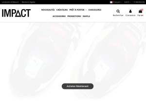 How impactshop.fr looks like on a tablet such as an iPad.