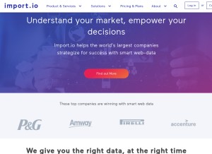 How import.io looks like on a tablet such as an iPad.