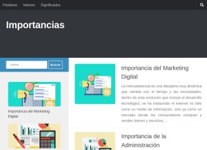 How importanciade.com looks like on a tablet such as an iPad.