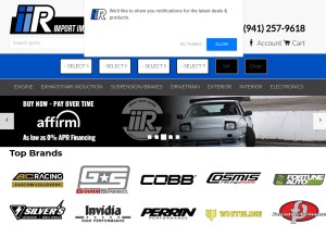 How importimageracing.com looks like on a tablet such as an iPad.