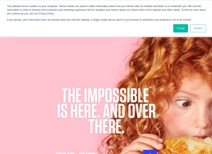 How impossiblefoods.com looks like on a tablet such as an iPad.