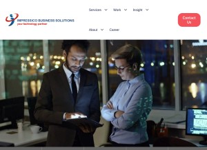 How impressico.com looks like on a tablet such as an iPad.