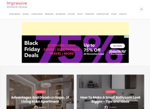 How impressiveinteriordesign.com looks like on a tablet such as an iPad.