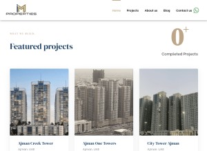 How improperties.ae looks like on a tablet such as an iPad.