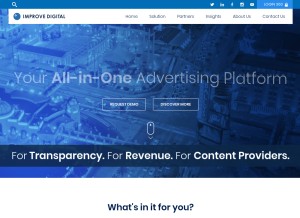 How improvedigital.com looks like on a tablet such as an iPad.