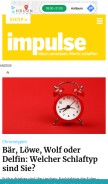How impulse.de looks like on a mobile device such as an iPhone.