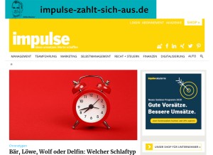 How impulse.de looks like on a tablet such as an iPad.