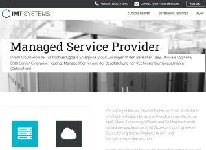 How imt-systems.com looks like on a tablet such as an iPad.
