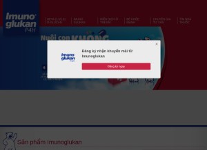 How imunoglukan.vn looks like on a tablet such as an iPad.