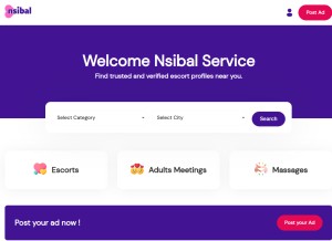 How in.nsibal.com looks like on a tablet such as an iPad.