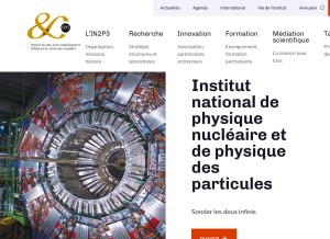 How in2p3.fr looks like on a tablet such as an iPad.