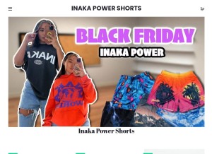 How inakapowershorts.us looks like on a tablet such as an iPad.