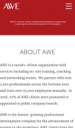How inawe.com looks like on a mobile device such as an iPhone.
