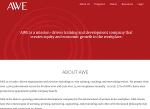 How inawe.com looks like on a tablet such as an iPad.