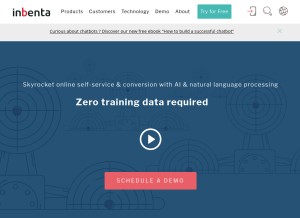 How inbenta.com looks like on a tablet such as an iPad.