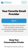 How inbox.com looks like on a mobile device such as an iPhone.